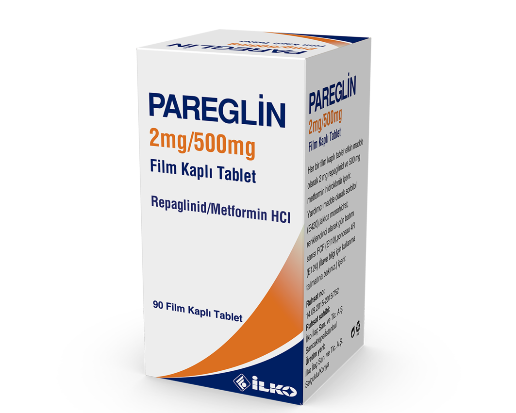 Pareglin 2 Mg / 500 Mg 90 Film Tablet